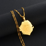 Anniyo Sierra Leone Map and City Pendant Necklaces Gold Silver Color Jewelry For Women Men African Maps Jewellery  #235621