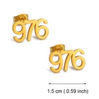Anniyo (1.5cm wide and small size) France Mayotte Mamoudzou 976 Number Stud Earrings Jewelry @214821