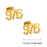 Anniyo (1.5cm wide and small size) France Mayotte Mamoudzou 976 Number Stud Earrings Jewelry @214821