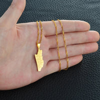 Anniyoc Belize Map Cities Pendant Necklaces for Women Gold Color Charm Belize's Maps Jewelry #168821