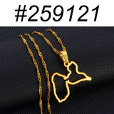 Anniyo Map of Guadeloupe Pendants Necklaces for Women Jewelry France Guadeloupe Map Heart and Contour Design @259121