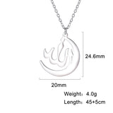 Skyrim Islamic Quran God Allah Necklace Women Stainless Steel Gold Color Muslim Arabic Pendant Necklaces Jewelry Religion Gift