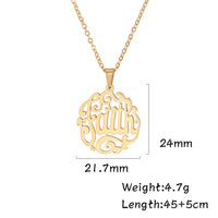 Cazador Hollow Faith Hope Letter Pendant Necklace for Women Stainless Steel Jewelry Charm Necklace Birthday Party Gifts New 2025