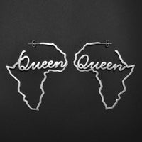 Anniyo African Map Big Earrings Exaggerate Larger Queen Earring Stud Africa Traditional Ethnic Hyperbole Wedding Jewelry #231821