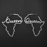 Anniyo African Map Big Earrings Exaggerate Larger Queen Earring Stud Africa Traditional Ethnic Hyperbole Wedding Jewelry #231821