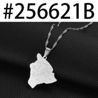 Anniyo Hawaii Map With City Name Pendant Necklaces Hawaiian Jewelry #256621