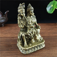 Bronze Color Shiva Statue Hindu Ganesha Vishnu Buddha Statue Figurine Home Office Decoration India Religion Feng Shui Crafts