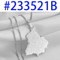 Anniyo 3.2cm India Punjab State Map Pendant Necklace Jewelry #233521