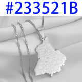 Anniyo 3.2cm India Punjab State Map Pendant Necklace Jewelry #233521