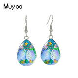 2021 New Snowman Tear drop Earring Merry Christmas Fish hook Earrings Glass Cabochon Jewelry Handmade Items