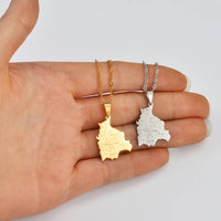 Anniyoc Bolivia Map Country Cities Name Pendant Necklaces for Women Gold Color Bolivians Maps Jewelry Patriotic  #174221