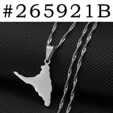 Anniyo Comoros Anjouan Island Map Pendant Necklaces Silver Color/Gold-Plated Ndzouani Jewelry #265921
