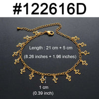 Anniyo Charm Anklet of Butterfly Dolphin Stone Shell Cross Heart fish Foot Chain Gold Color Jewelry Wedding Party Anklet #122616