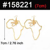 Anniyo African Map Ancient Egyptian Eye of Horus Exaggerate Larger Earring Amulet Egypt Traditional Ethnic Hyperbole #158221