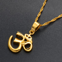 Anniyo African Symbol Small Yoga Charm Necklace Pendant for Women Girl,Indian Hindoo Hindu Buddhist  OM India Religion #00710
