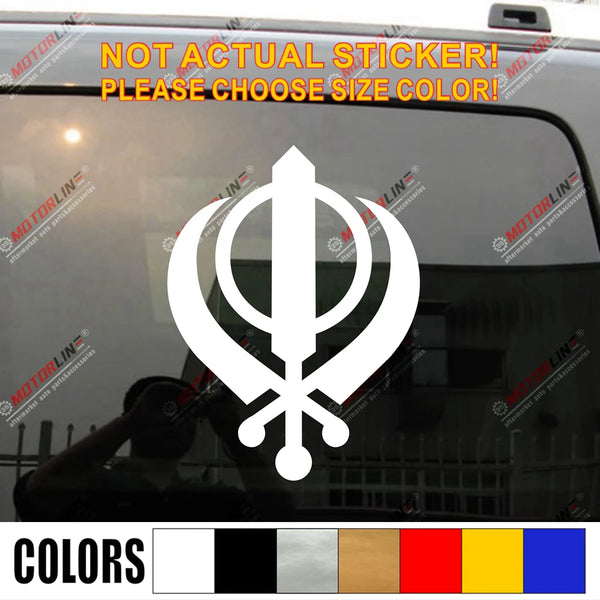 Khanda Sikh Symbol Faith Deg Tegh Fateh Decal Sticker Car Vinyl pick color size no background