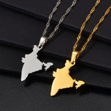Anniyo India Map Pendant Necklaces Silver Color/Gold Color Charms Indian Jewelry @172421