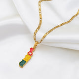 Anniyo 3.7CM Flag and Map of Togolaise Pendant Necklaces for Women Men Togo Maps Gold Color Jewelry Togolese Itmes #122206
