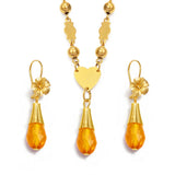 Anniyo Hawaiian Jewelry sets Pendant Necklaces Flower Earrings Colored Crystal Bead Ball Chains Guam Micronesia Chuuk #258006