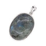 Crystal Quartz Oval Stone Pendant Natural Rose Quartz Tiger Eye Labradorite Agate Stone Pendant Wedding Decoration Charm Jewelry