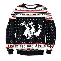 3D Christmas Deer Snowman Christmas gift Santa Claus Patterned Ugly Sweater Jerseys and Sweaters blouses For Men Women Pullover