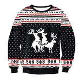 3D Christmas Deer Snowman Christmas gift Santa Claus Patterned Ugly Sweater Jerseys and Sweaters blouses For Men Women Pullover
