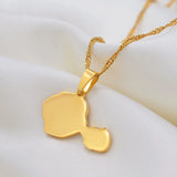 Anniyo Tahiti Map Pendant Necklaces for Women Girls Gold Color/Silver Color French Polynesia Jewelry #166421