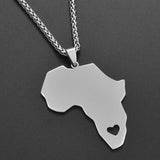 Anniyo Africa Map 5cm Pendant Necklaces Women Men Trendy Silver Color/Gold Color African Maps Jewelry Ethiopian  #113721