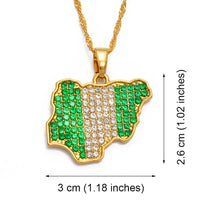 Anniyo Color Flag Nigeria Jamaica With Rhinestone Africa Maps Pendant Necklaces Ethnic Jewelry #122721