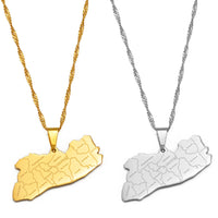 Anniyo El Salvador Map City Name Pendant Necklace for Women Girls Jewelry Map of El Salvador #233721