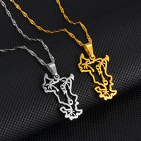 Anniyo 2.5cm Mayotte Pendant Necklaces for Women Girls Mamoudzou Mahore Jewelry @243821