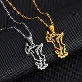 Anniyo 2.5cm Mayotte Pendant Necklaces for Women Girls Mamoudzou Mahore Jewelry @243821