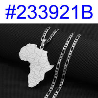 Anniyo Africa Map & Country Name Pendant Necklaces for Women Men African Maps Jewelry Nigeria,Congo,Ghana,Sudan,Somalia #233921