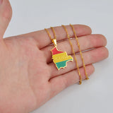 Anniyoc Bolivia Map Flag Pendant Necklaces for Women Girls Charms Bolivians Maps Jewelry Patriotic  #238721