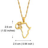 Anniyo Outline Africa Map Berbers Pendant Necklaces African Berber Jewelry for Women Men @250621