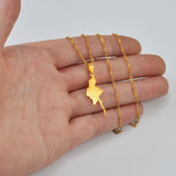 Anniyo Myanmar Map City Silver Color / Gold Color Charm Pendant Necklace Burmese Jewelry #234021