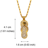 Anniyo Guam Hawaiian Shoe Pendant Necklaces for Women Girls Rhinestone Fashionable Beach Party Accessories @@080102