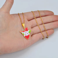 Anniyo Burundi Map & Flag Pendant Necklaces Stainless Steel Jewelry Burundian Ethnic s #168721