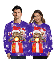 Double Christmas Sweater holiday spoof 3D digital printing couples two-piece Ugly Christmas Sweater Siamese Crew Autumn Winter
