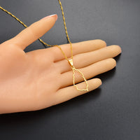 Anniyo Saint Lucia Map Profile Pendant Necklace Women Girl Gold Color Jewelry St. Lucia Cities Pendant Chains Jewellery #121421