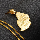 Anniyo Ile Maurice Map Pendant Necklace Women Men Gold Color Jewelry The Republic of Mauritius Maps Necklaces @002410