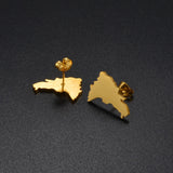 Anniyo Puerto Rico Mexico Dominican Guatemala Map Stud Earrings Jewelry Stainless Steel Ethnic Ornament  #261021