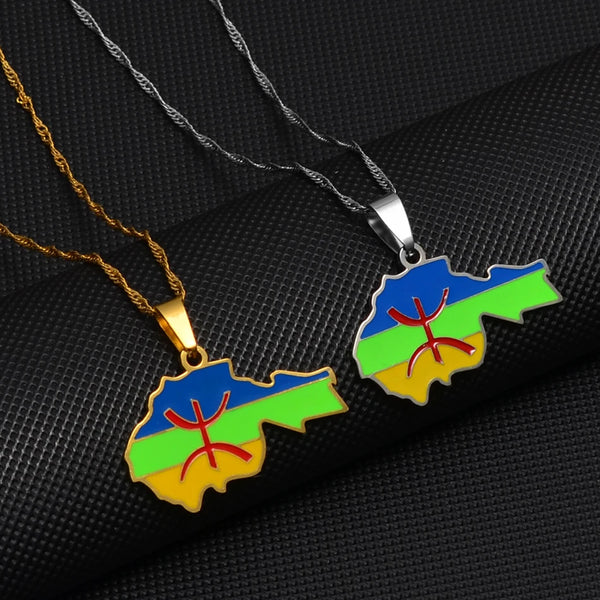 Anniyo 3.3cm Berbers Pendant Necklaces African Berber Jewelry for Women Men @249921