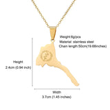 Eritrea Map & Flag Pendant and Thin Necklaces for Women/Girl Silver Color/Gold Stainless steel African Eritrean Party Jewelry