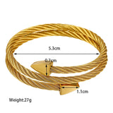 Multi Layers Bracelets & Bangles Cable Wire Love Bangles For Men Stainless Steel Pulseira Men Triangle Bangle Jewelry