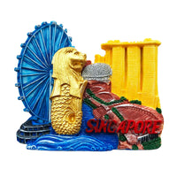 Country Fridge Magnets Singapore Merlion Decorative Resin Sticker Fridge Magnet Sticker World Travel Souvenir Magnetic