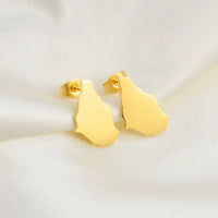 Anniyo 1.7CM Map of Montserrat Stud Earrings Stainless Steel Montserrat Maps Jewelry  #266321