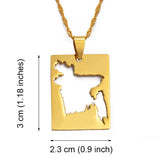 Anniyo Bengal Country Map Pendant and Thin Necklace Gold Color Jewelry Bangladesh Maps of Bengalese Patriotic  #018421