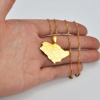 Anniyo Saudi Arabia Map With Cities Name Pendant Necklaces Charm Saudi Jewelry for Gold/Silver Color @234121