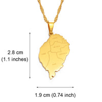 Anniyo Sao Tome Island Map Pendant Necklaces Gold Color Chains Jewelry #165321